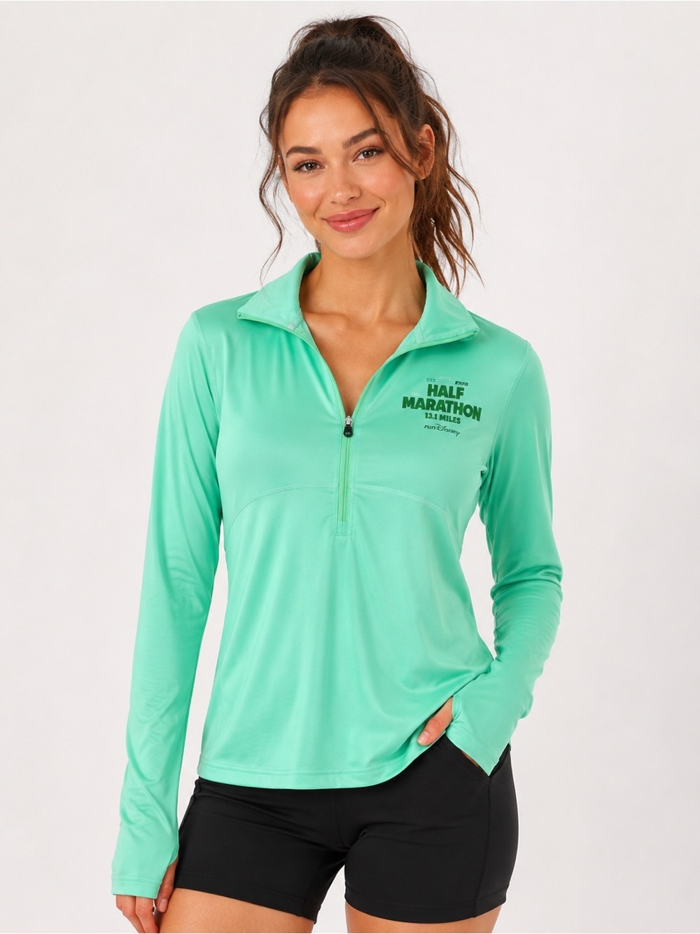 Green Disney Half Marathon Pullover Long Sleeve 2019 Sz L